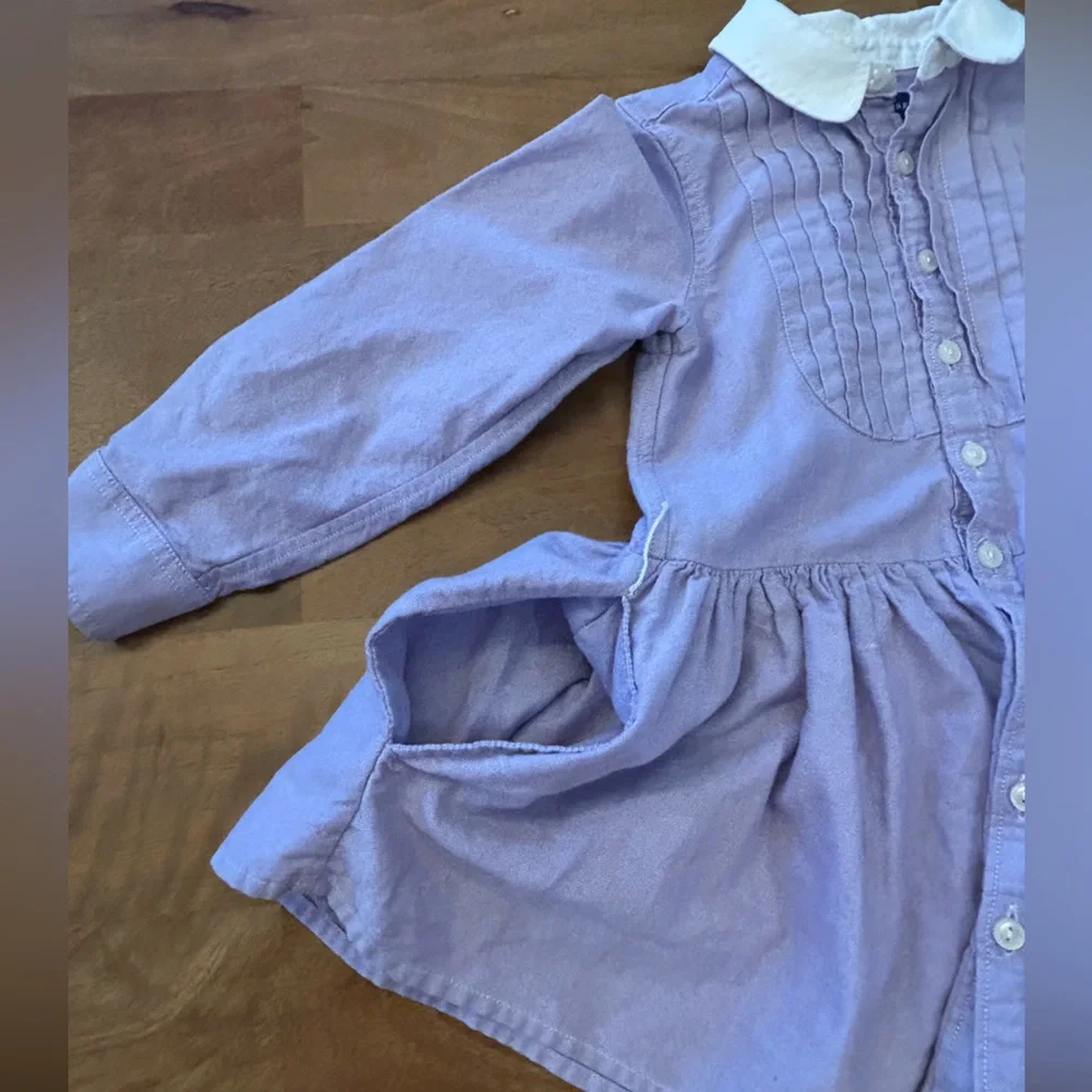 Ralph Lauren - Lavender Button-Up Pleated chest and White Collar - Girls Size 3T